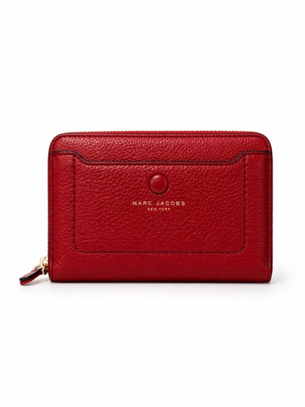 MARC JACOBS Empire City Leather Organizer Snap Wallet Red